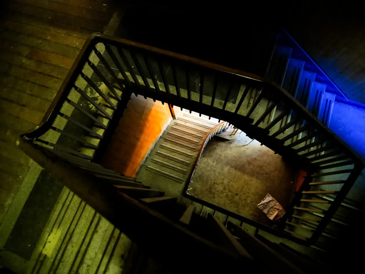 In this image there are steps and in the bottom there is floor.